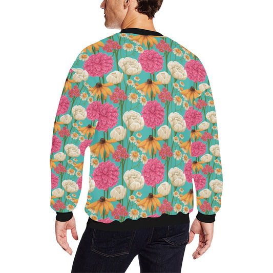 Summer Floral Pattern Print Design SF07 Men Long Sleeve Sweatshirt