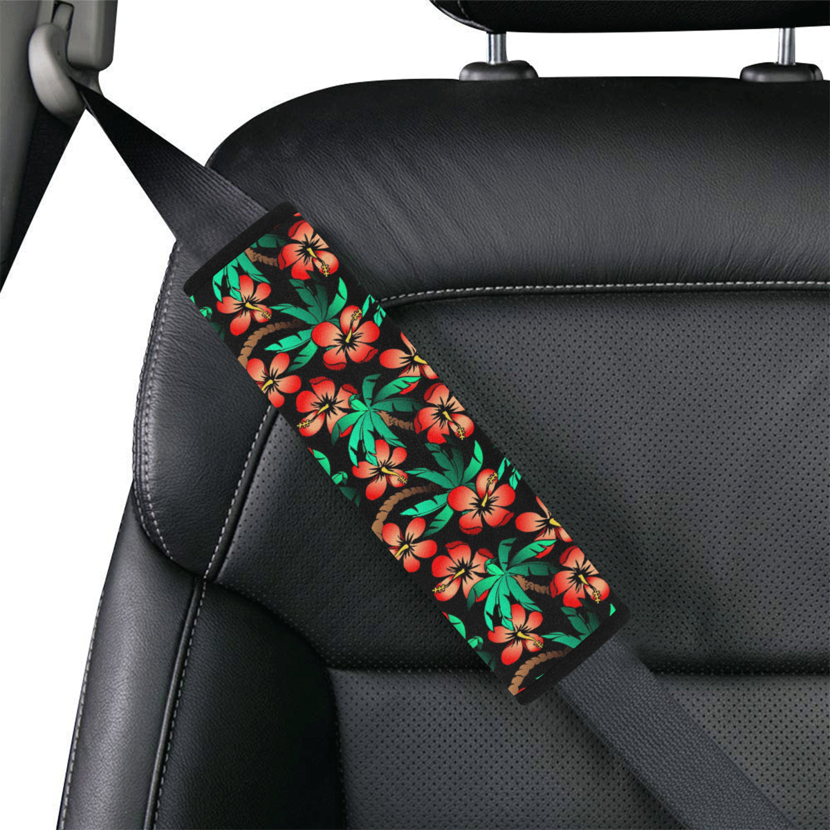 Hawaiian Themed Pattern Print Design H022 Car Seat Belt Cover