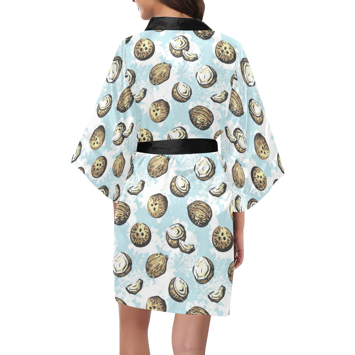 Coconut Pattern Print Design CN01 Women's Short Kimono