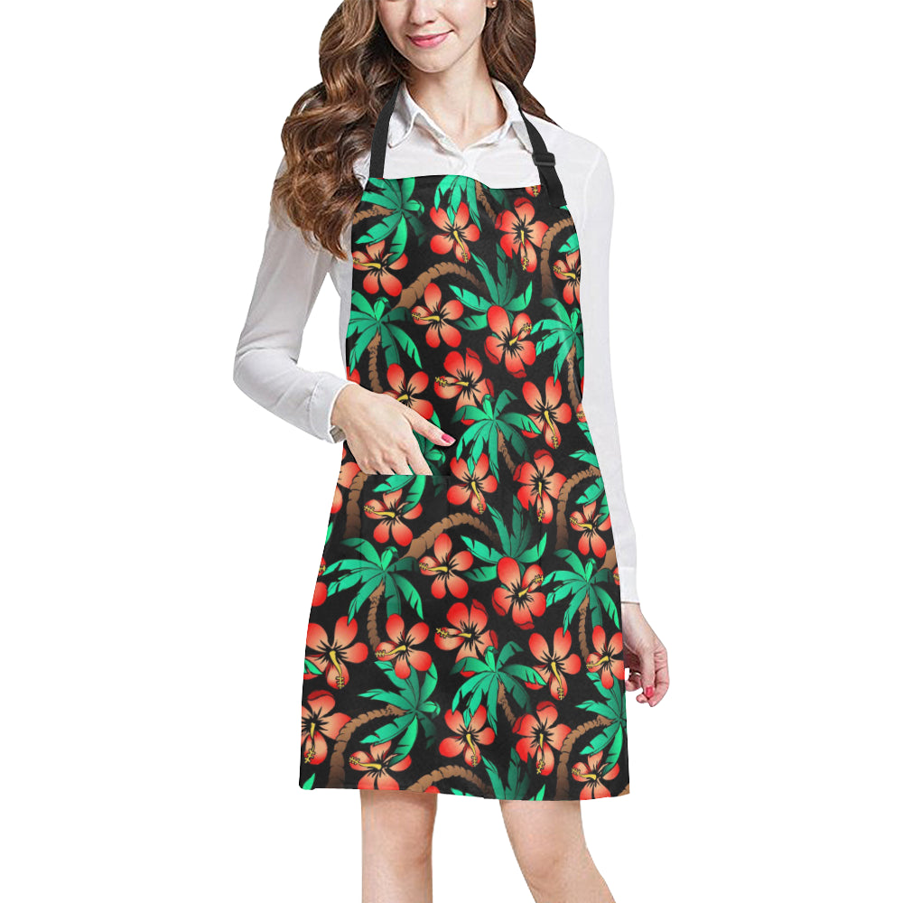 Hawaiian Themed Pattern Print Design H022 Apron with Pocket