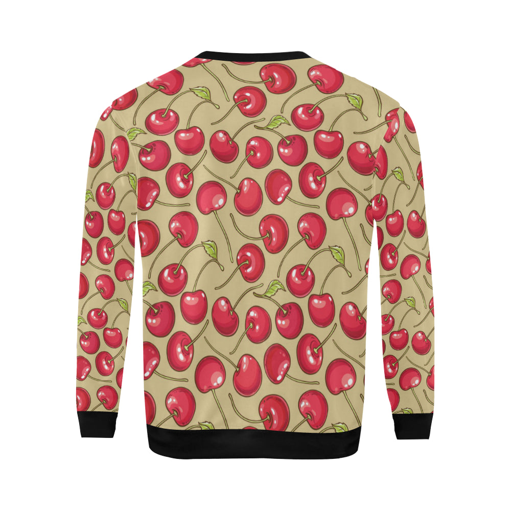 Cherry Pattern Print Design CH05 Men Long Sleeve Sweatshirt