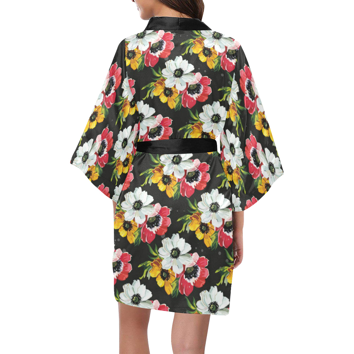 Anemone Pattern Print Design AM07 Women's Short Kimono