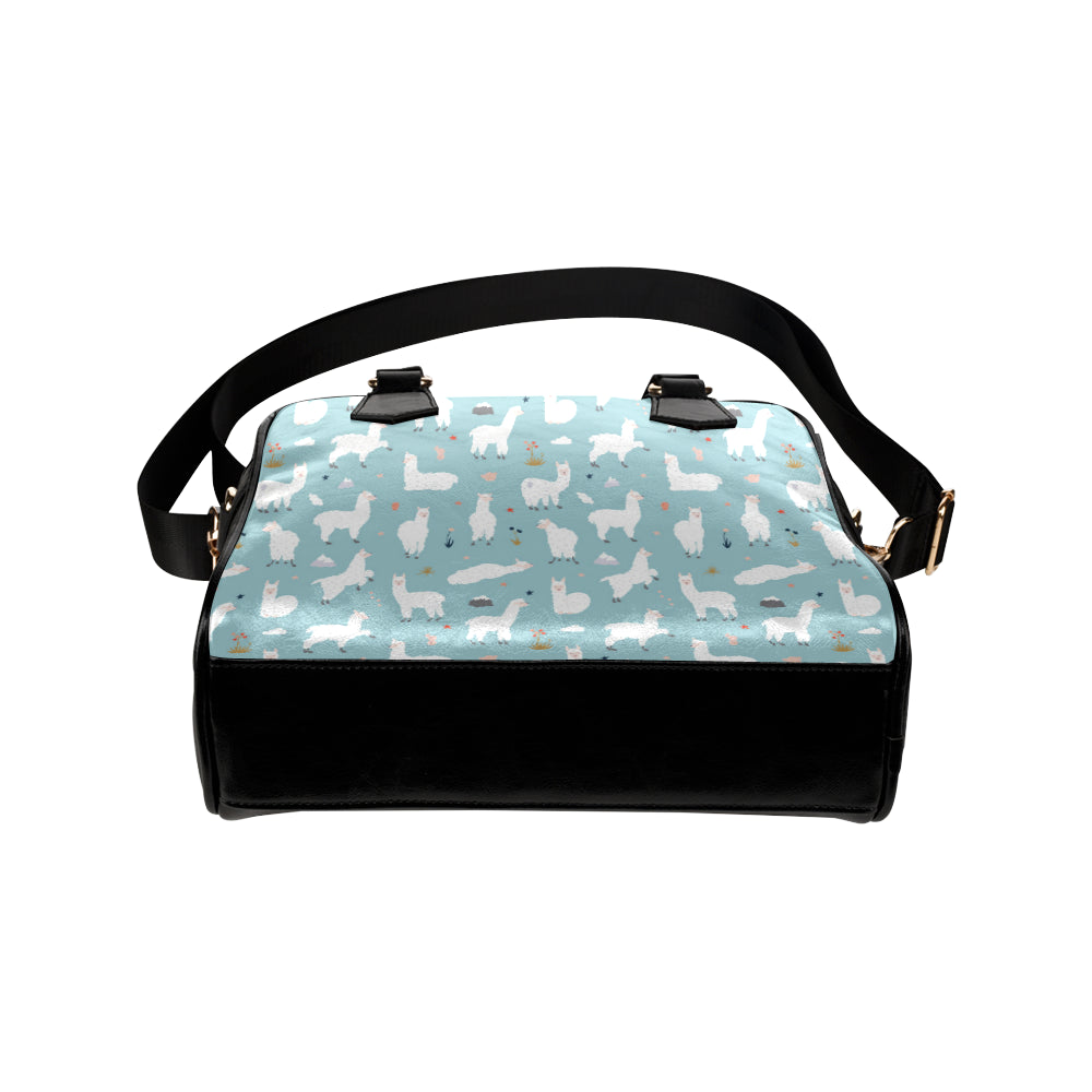 Alpaca Pattern Print Design 02 Shoulder Handbag