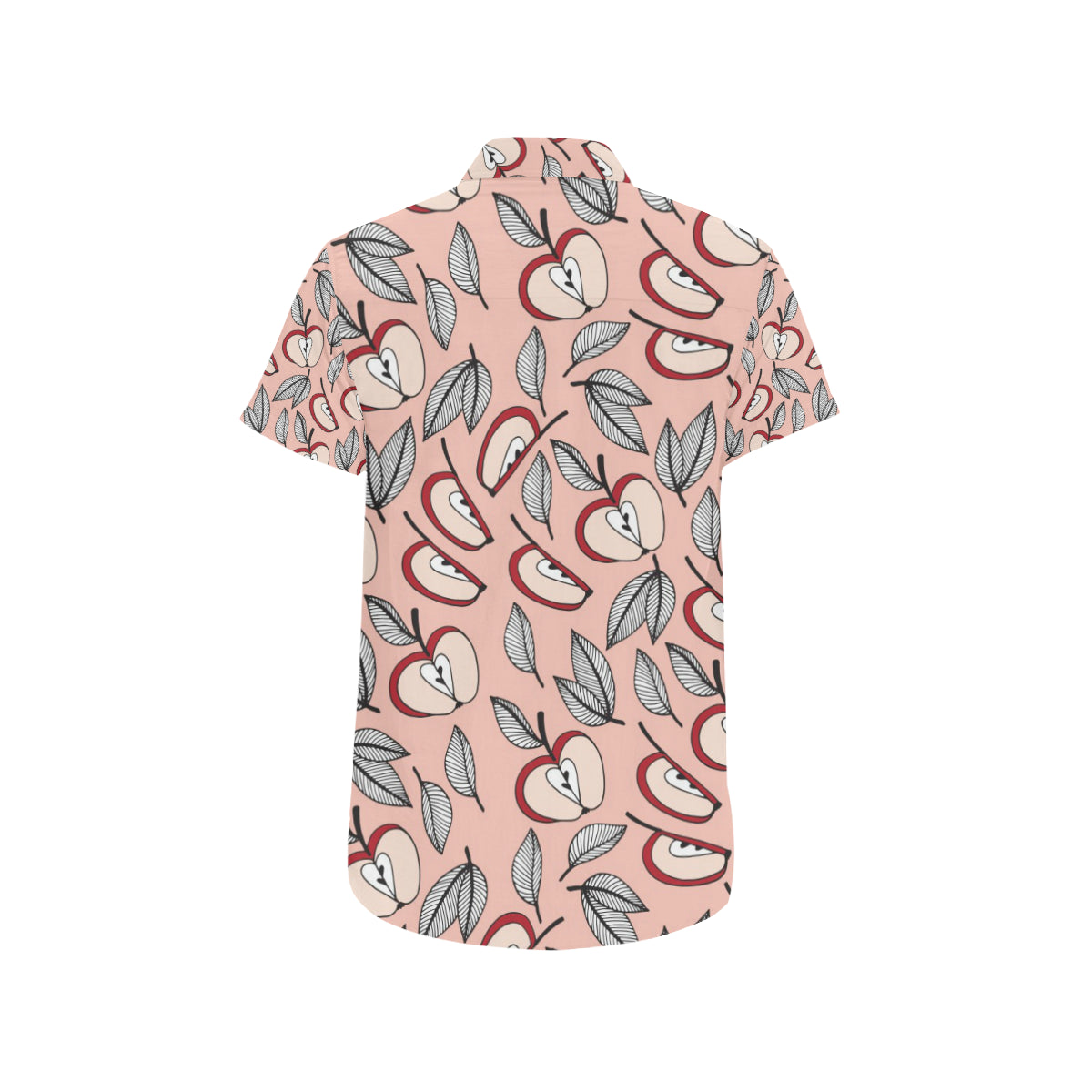 Apple Pattern Print Design AP04 Men's Short Sleeve Button Up Shirt