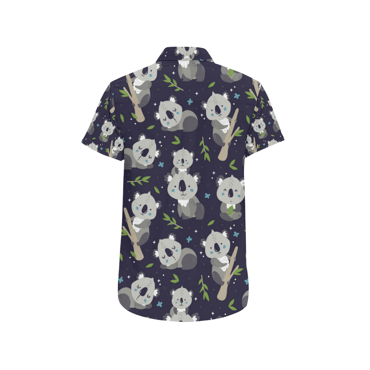 Koala Pattern Print Design 04 Men's Short Sleeve Button Up Shirt