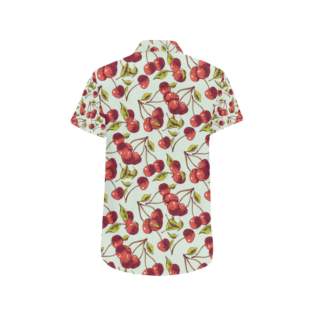 Cherry Hand Draw Men's Short Sleeve Button Up Shirt
