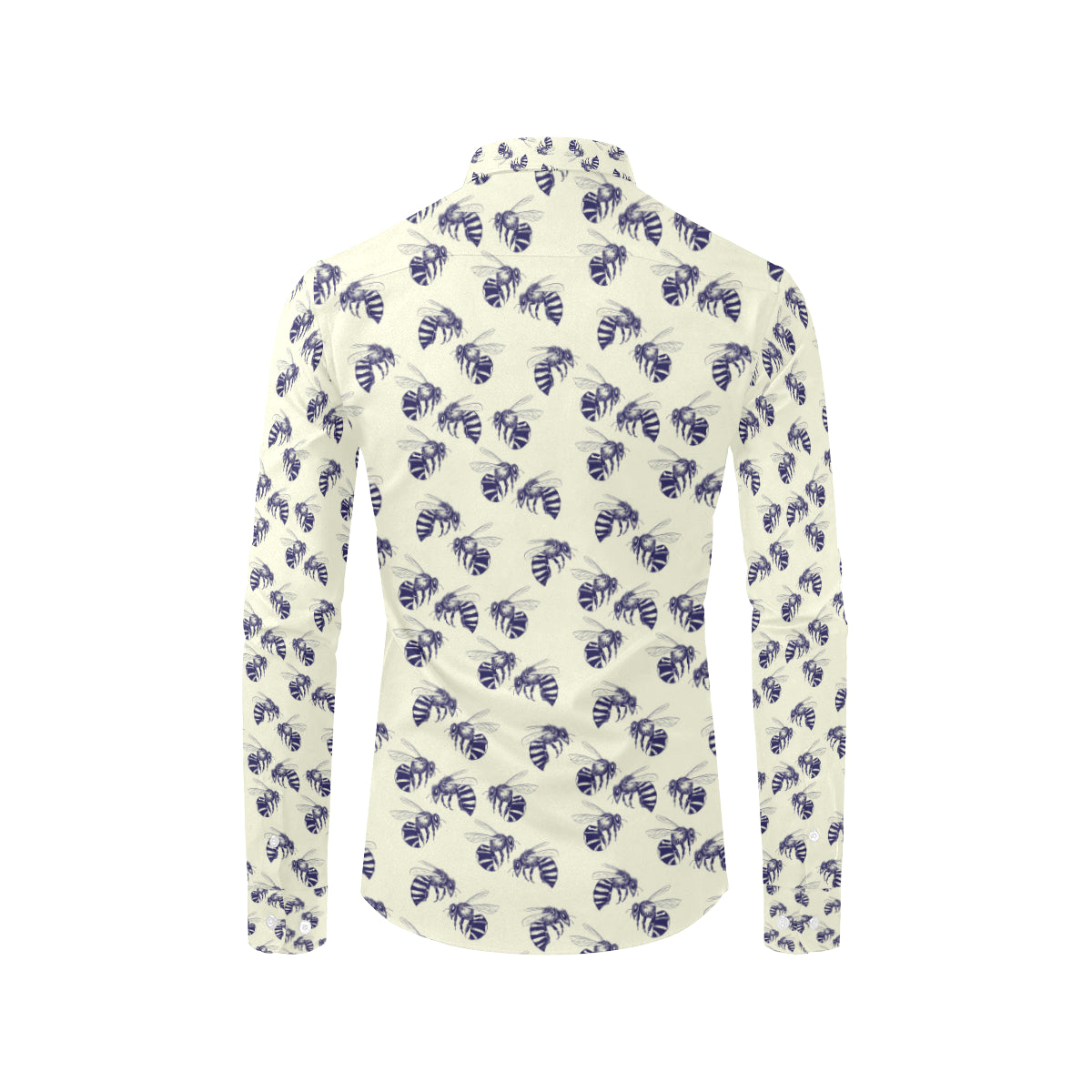 Bee Pattern Print Design 02 Men's Long Sleeve Shirt