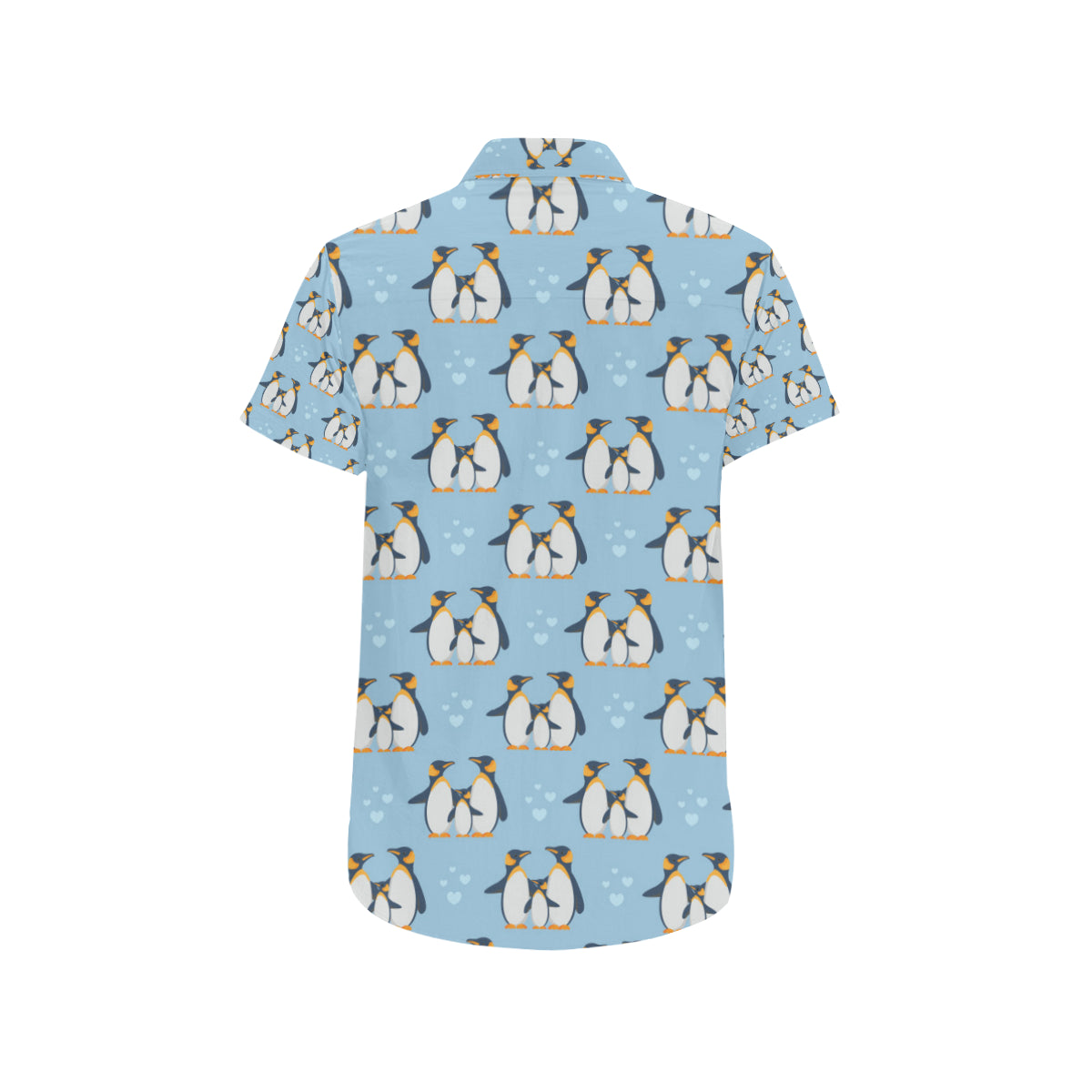 Penguin Pattern Print Design A04 Men's Short Sleeve Button Up Shirt