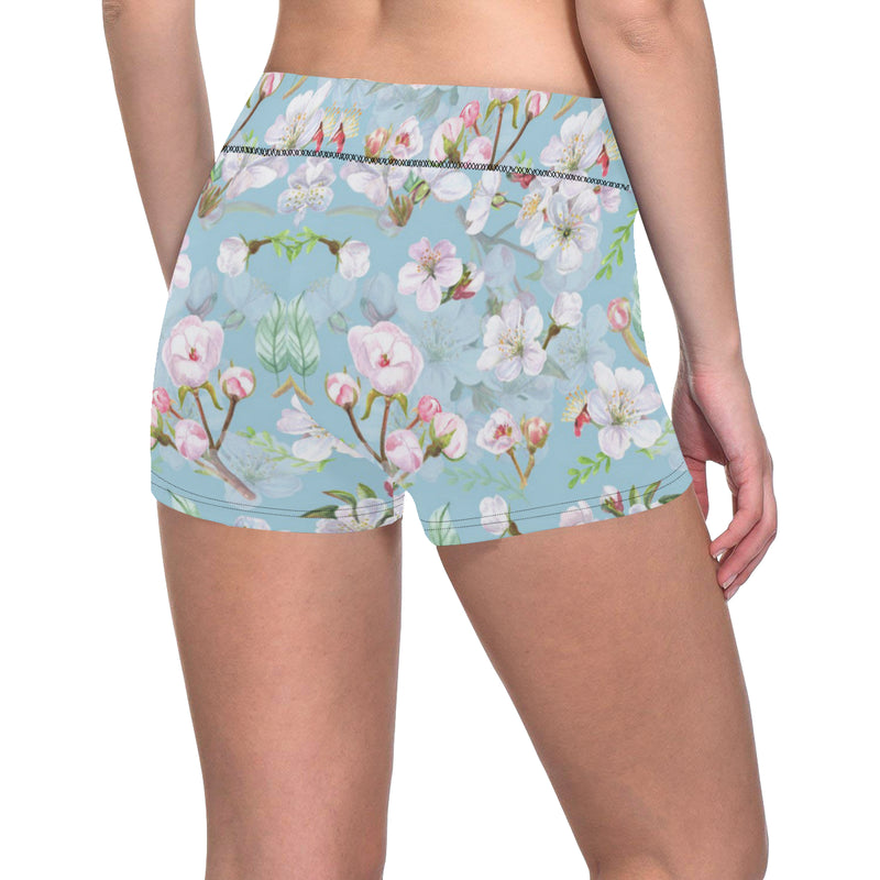 Apple blossom Pattern Print Design AB06 Yoga Shorts