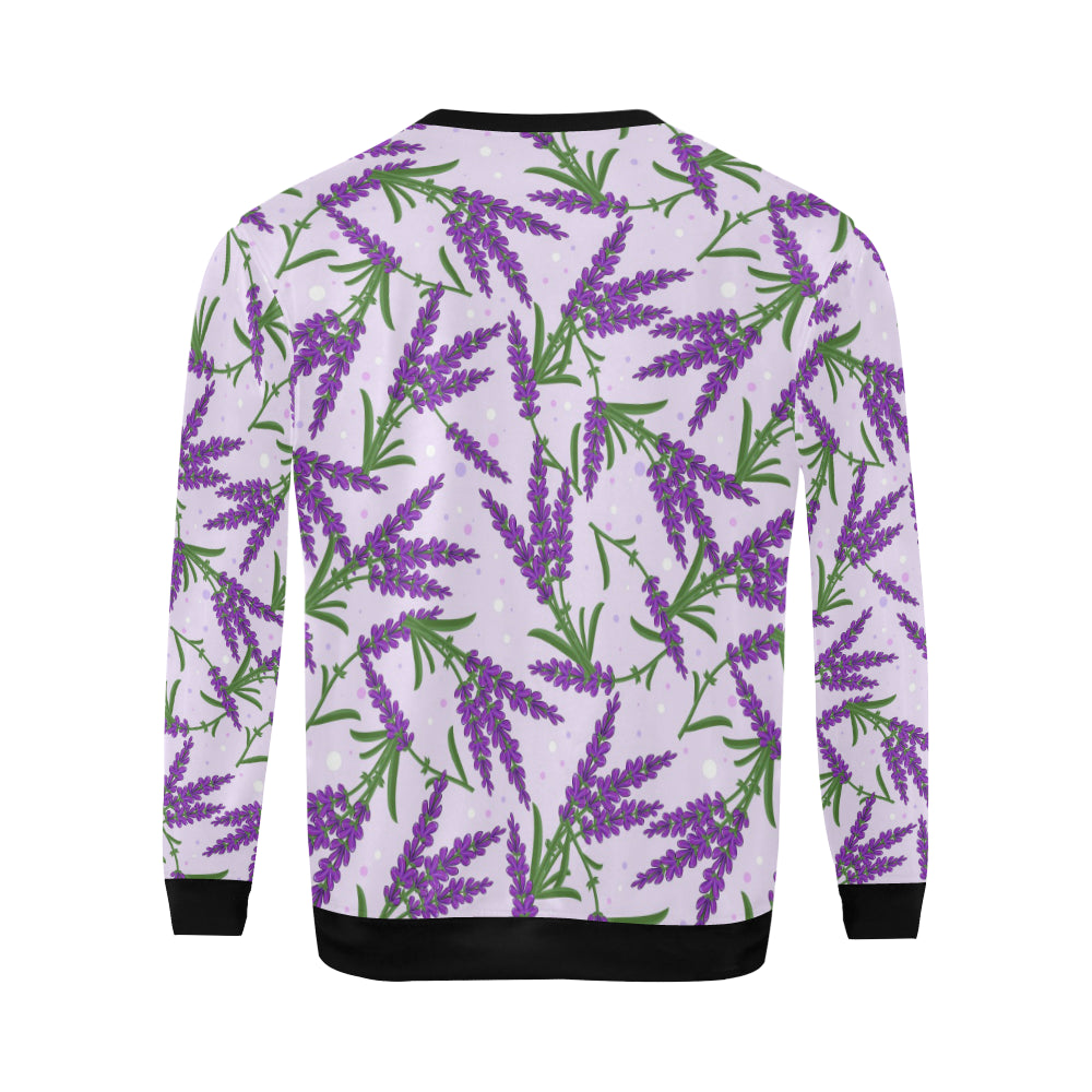 Lavender Pattern Print Design LV02 Men Long Sleeve Sweatshirt
