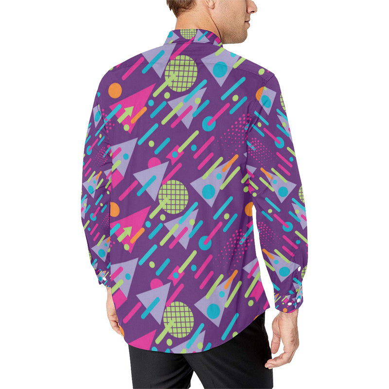 90s Pattern Print Design 4 Men's Long Sleeve Shirt