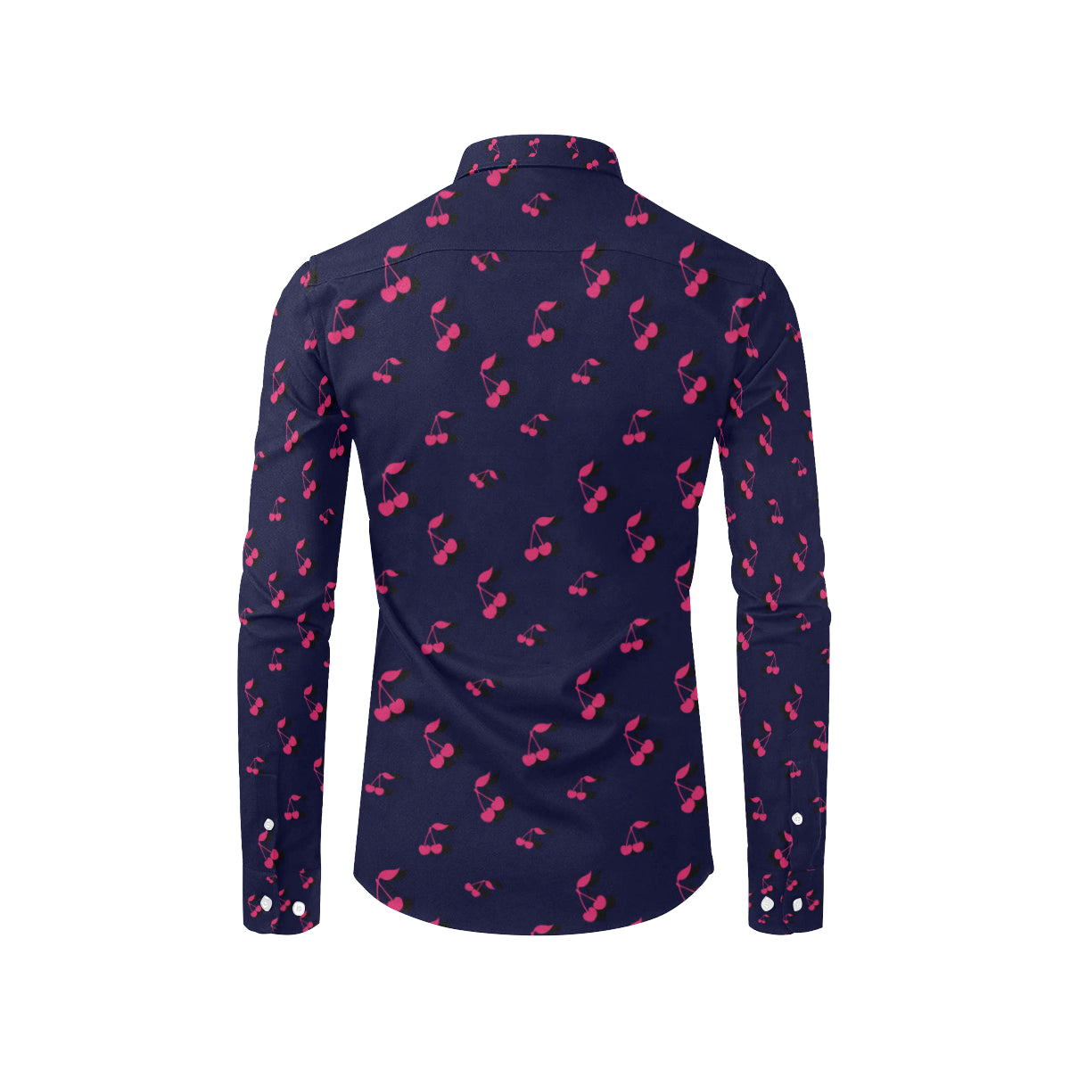 Cherry Pattern Print Design 02 Men's Long Sleeve Shirt