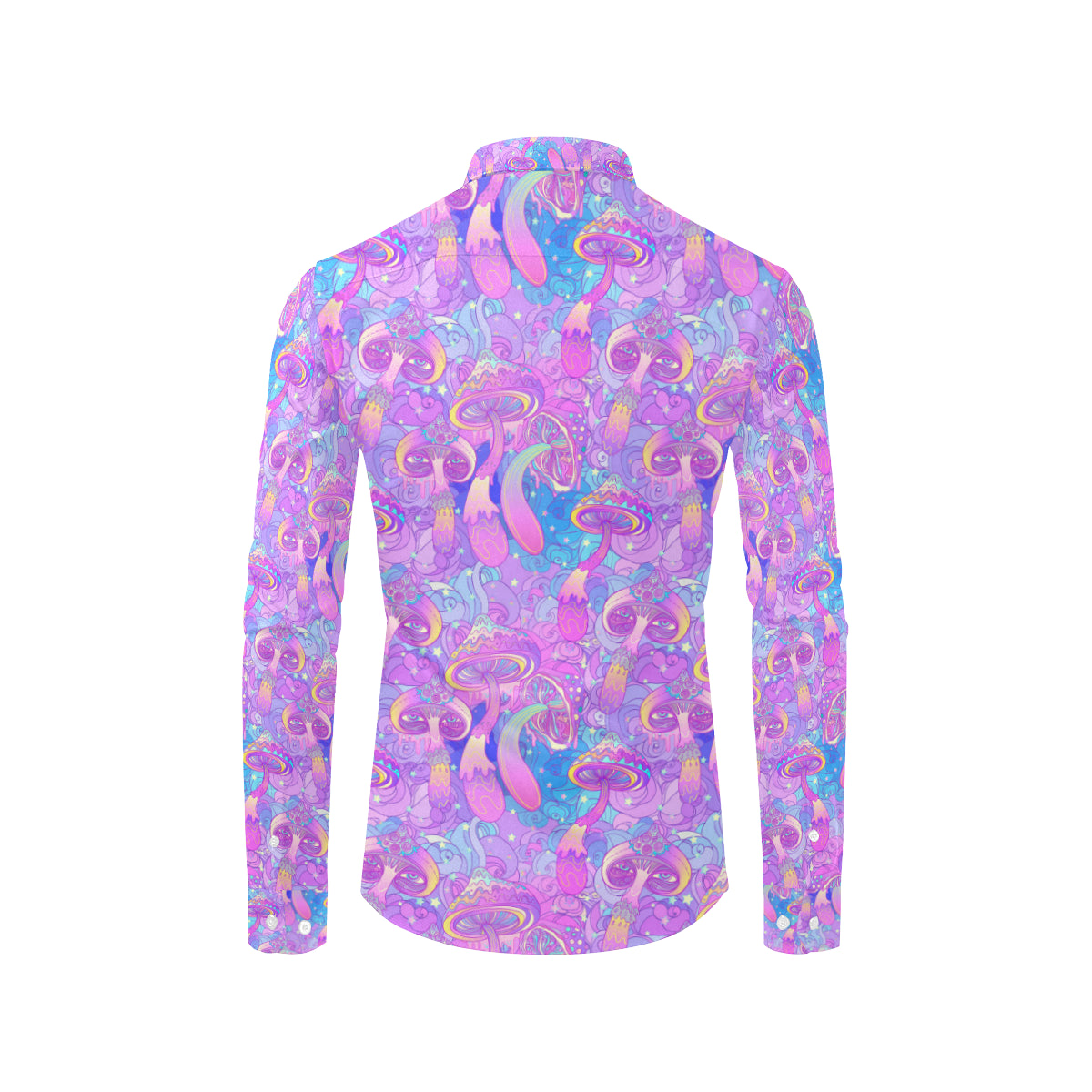 Psychedelic Trippy Mushroom Print Men's Long Sleeve Shirt