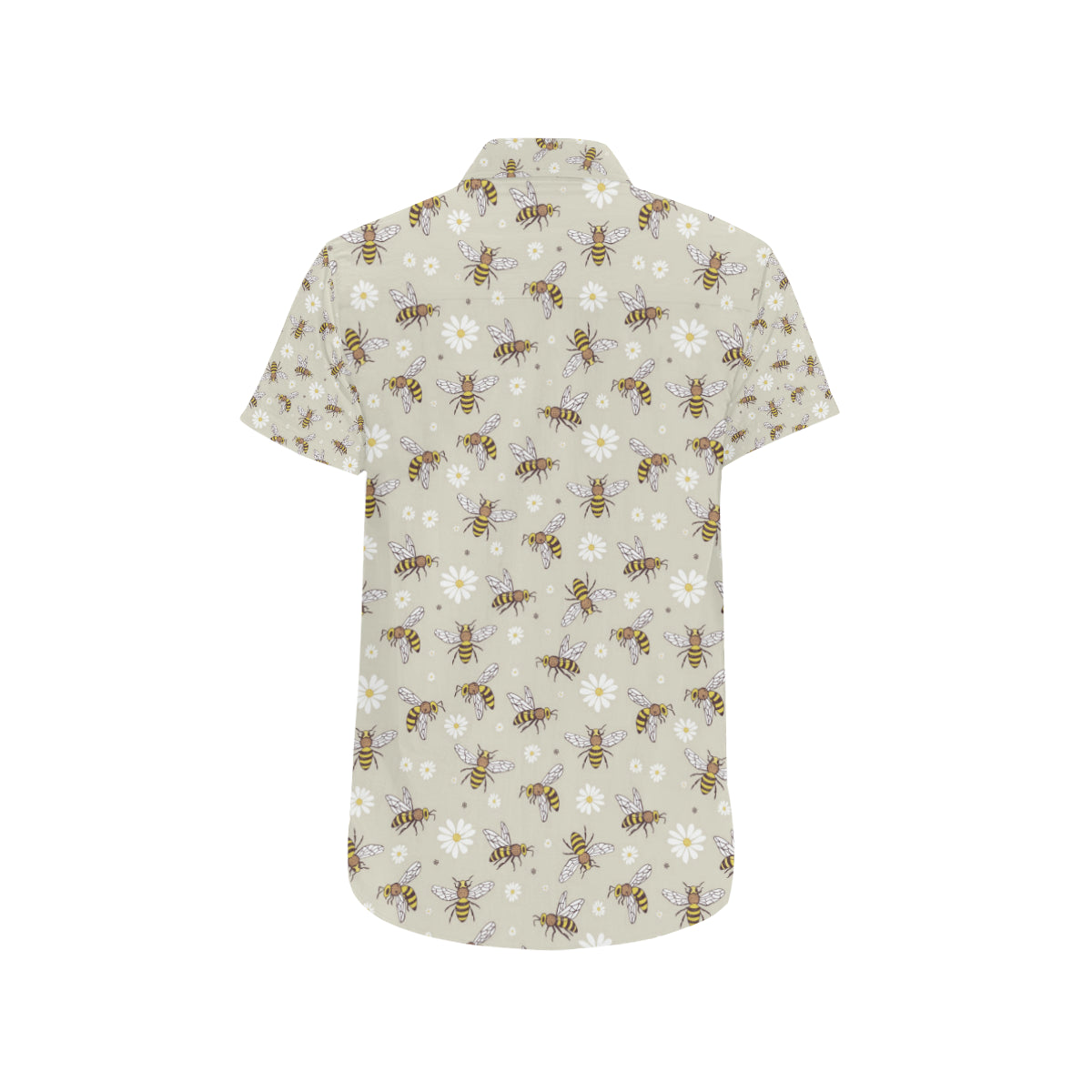 Bee Pattern Print Design 03 Men's Short Sleeve Button Up Shirt
