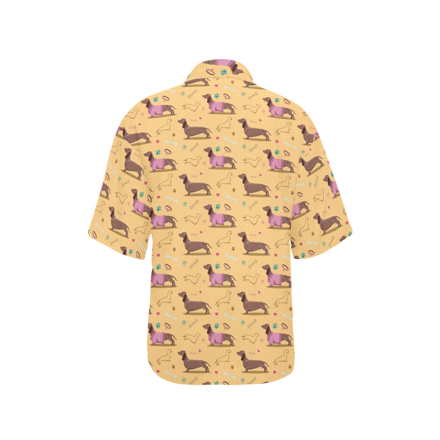 Dachshund Pattern Print Design 07 Women's Hawaiian Shirt