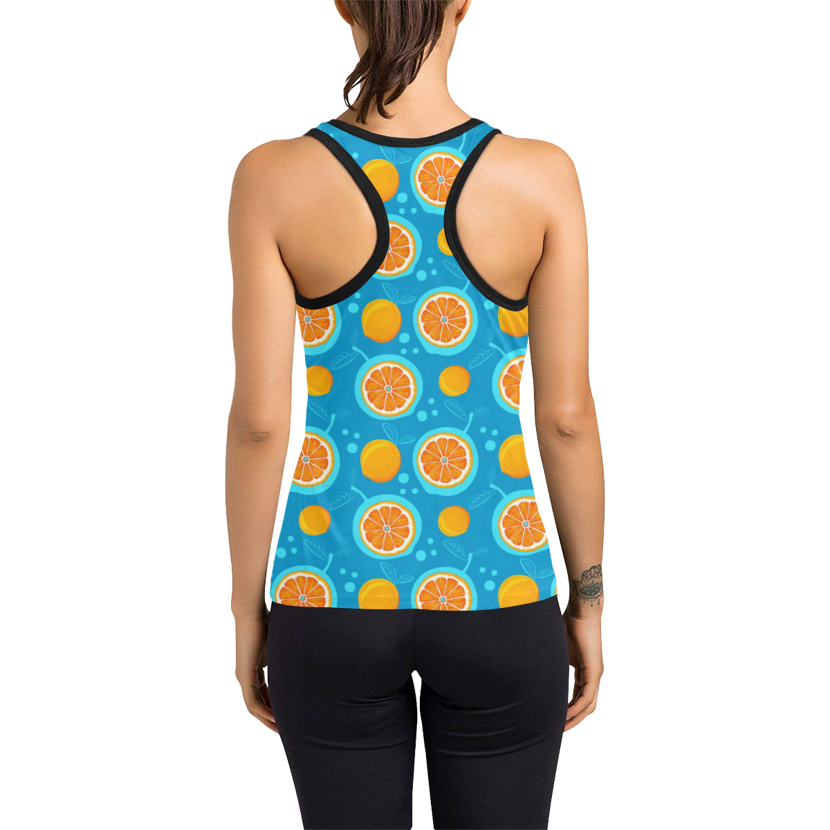 Grapefruit Pattern Print Design GF03 Women's Racerback Tank Top