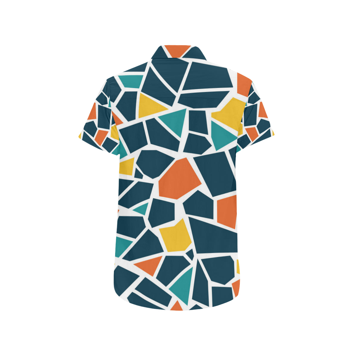 Mosaic Pattern Print Design 02 Men's Short Sleeve Button Up Shirt
