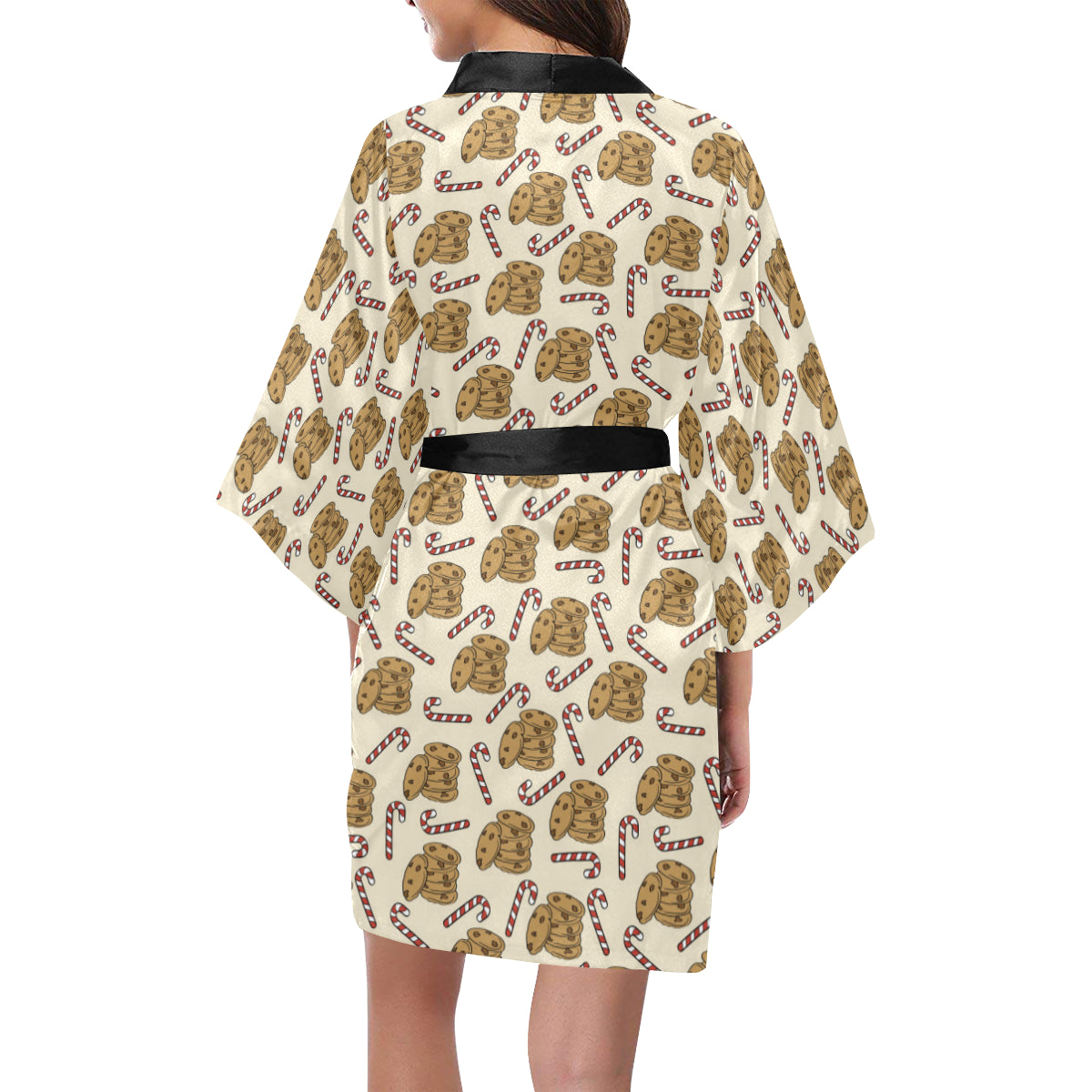 Cookie Pattern Print Design 04 Women's Short Kimono