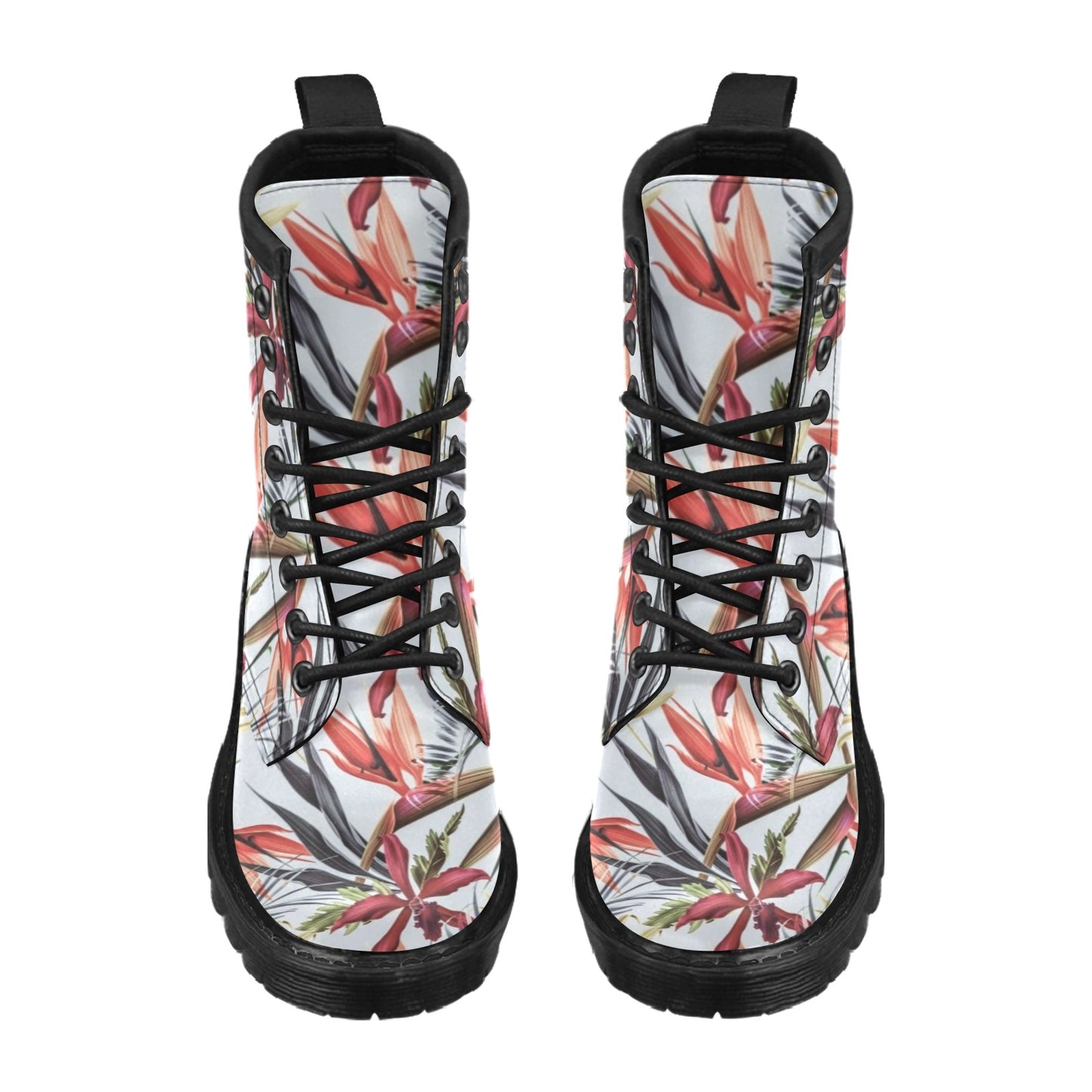 Tropical Flower Pattern Print Design TF021 Women's Boots