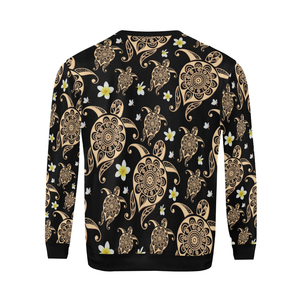 Turtle Polynesian Tribal Hawaiian Men Long Sleeve Sweatshirt