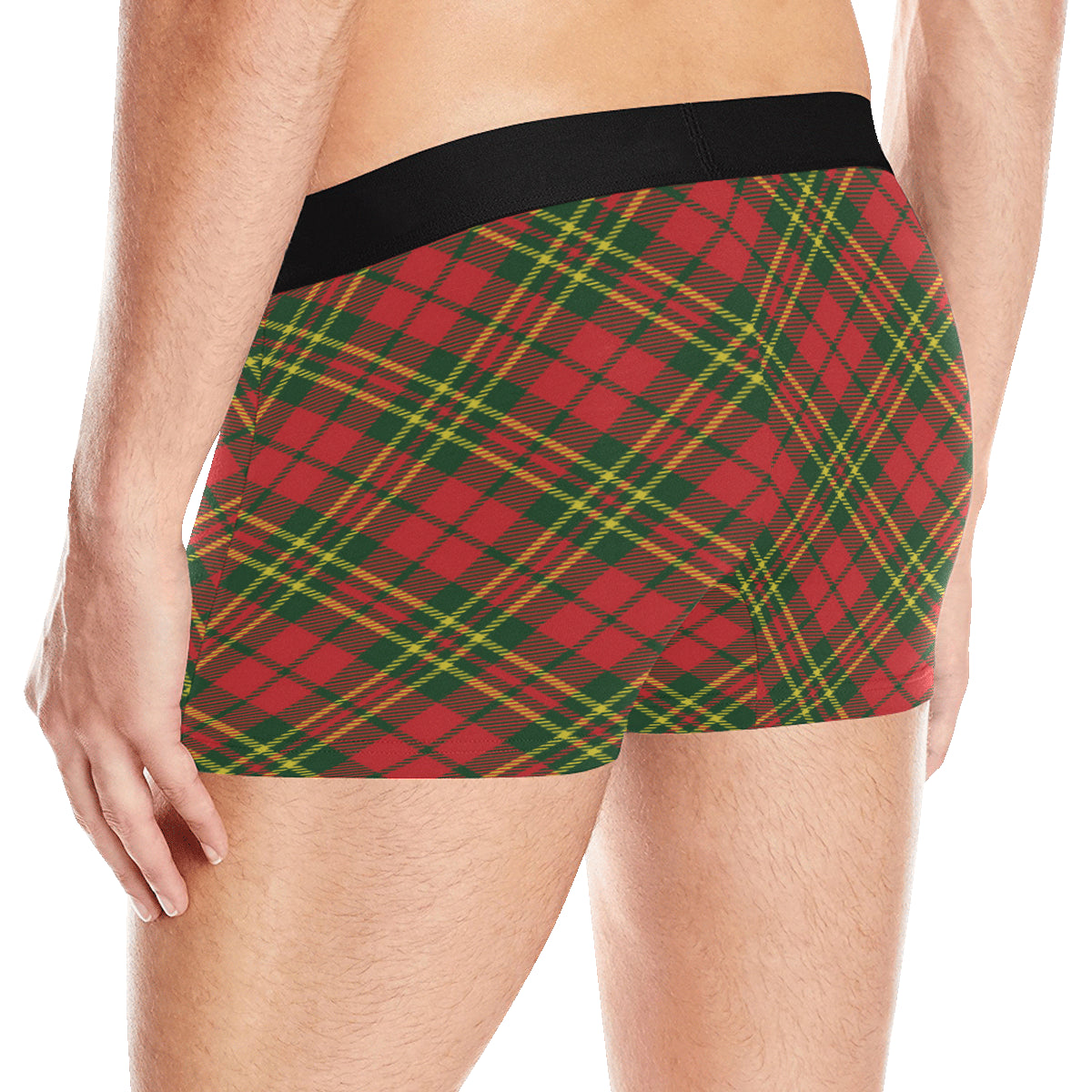 Plaid Holiday Pattern Print Design A01 Men's Boxer Briefs