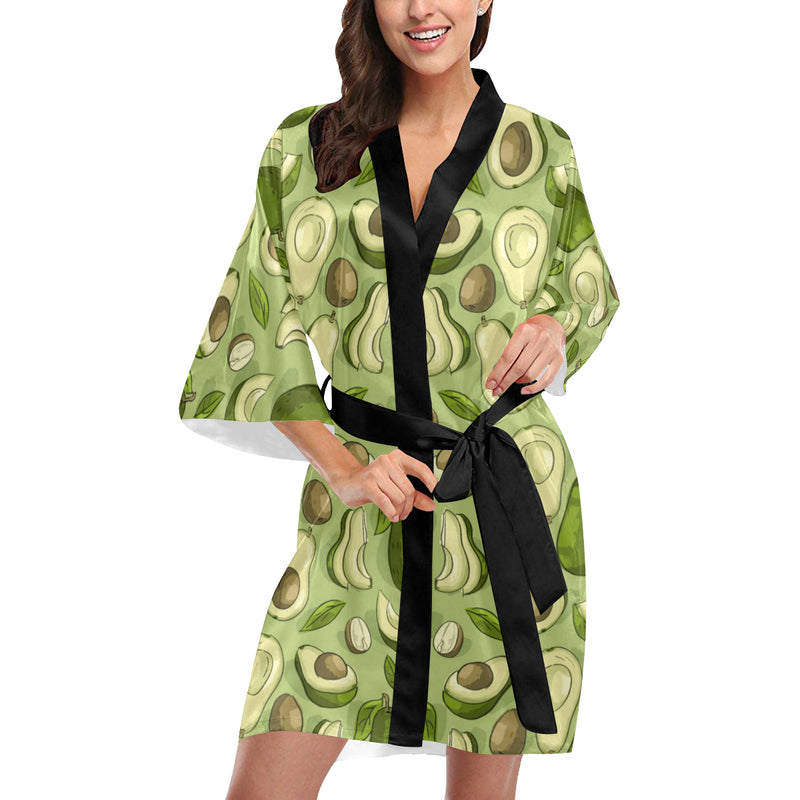 Avocado Pattern Print Design AC03 Women Kimono Robe