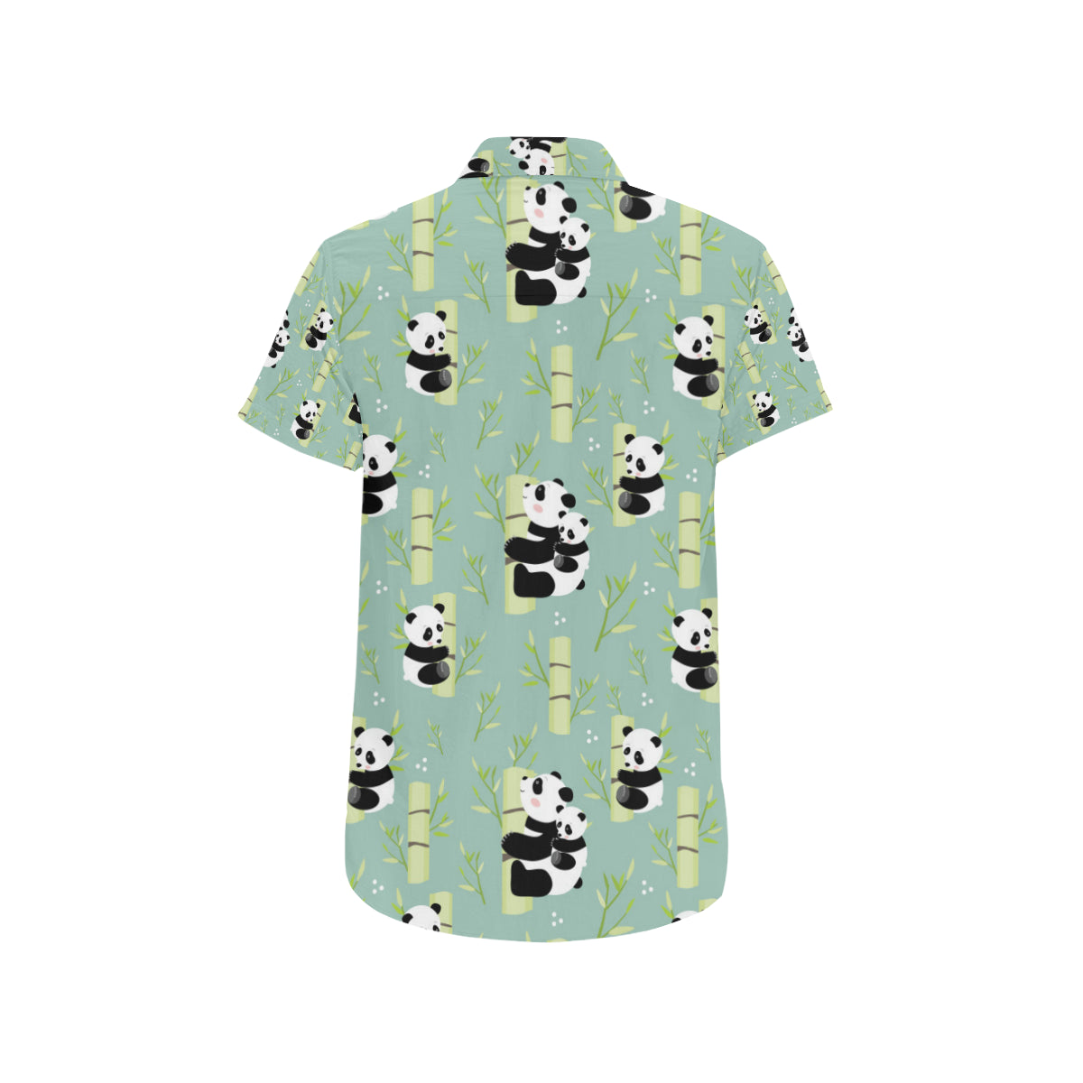 Panda Pattern Print Design A03 Men's Short Sleeve Button Up Shirt