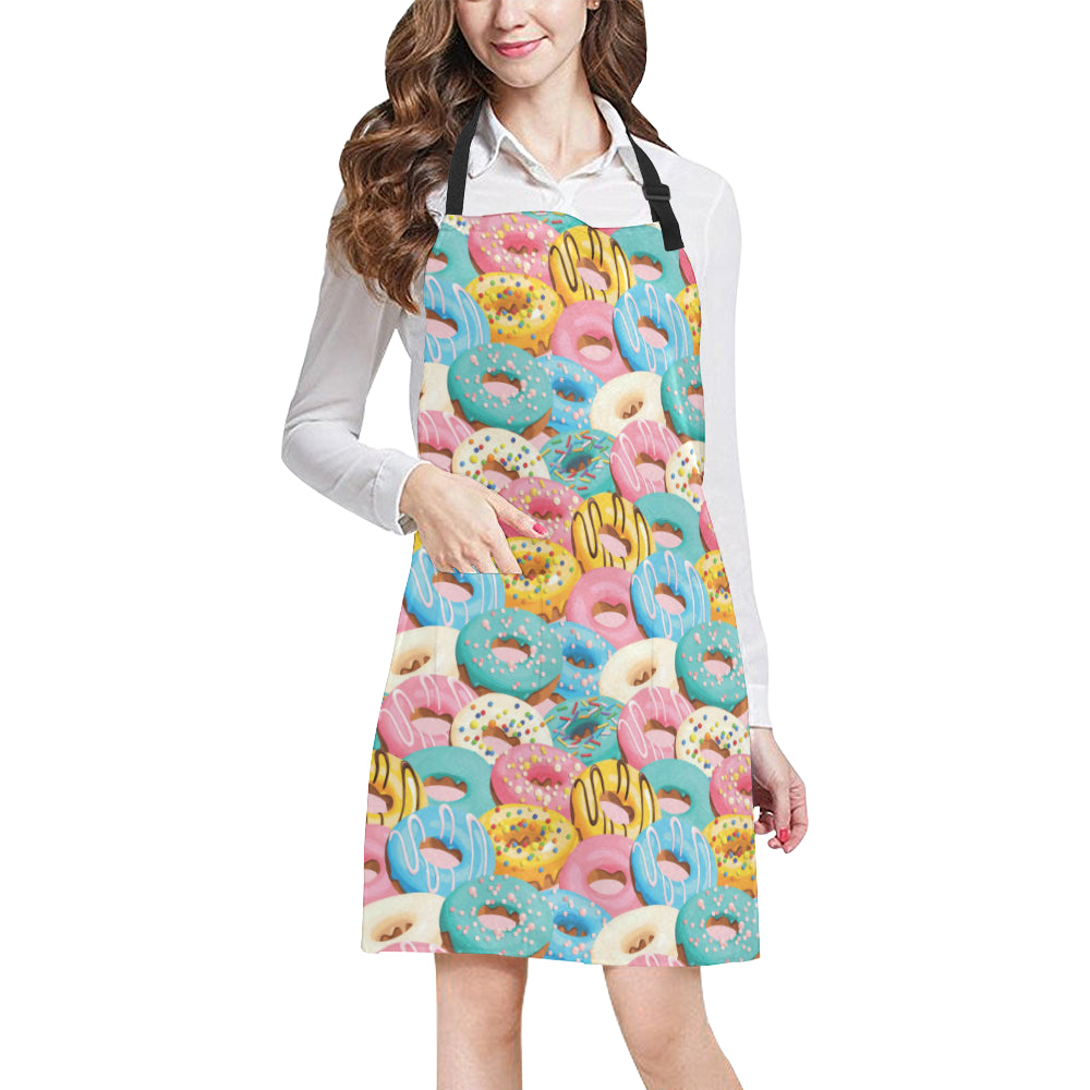 Donut Pattern Print Design DN01 Apron with Pocket