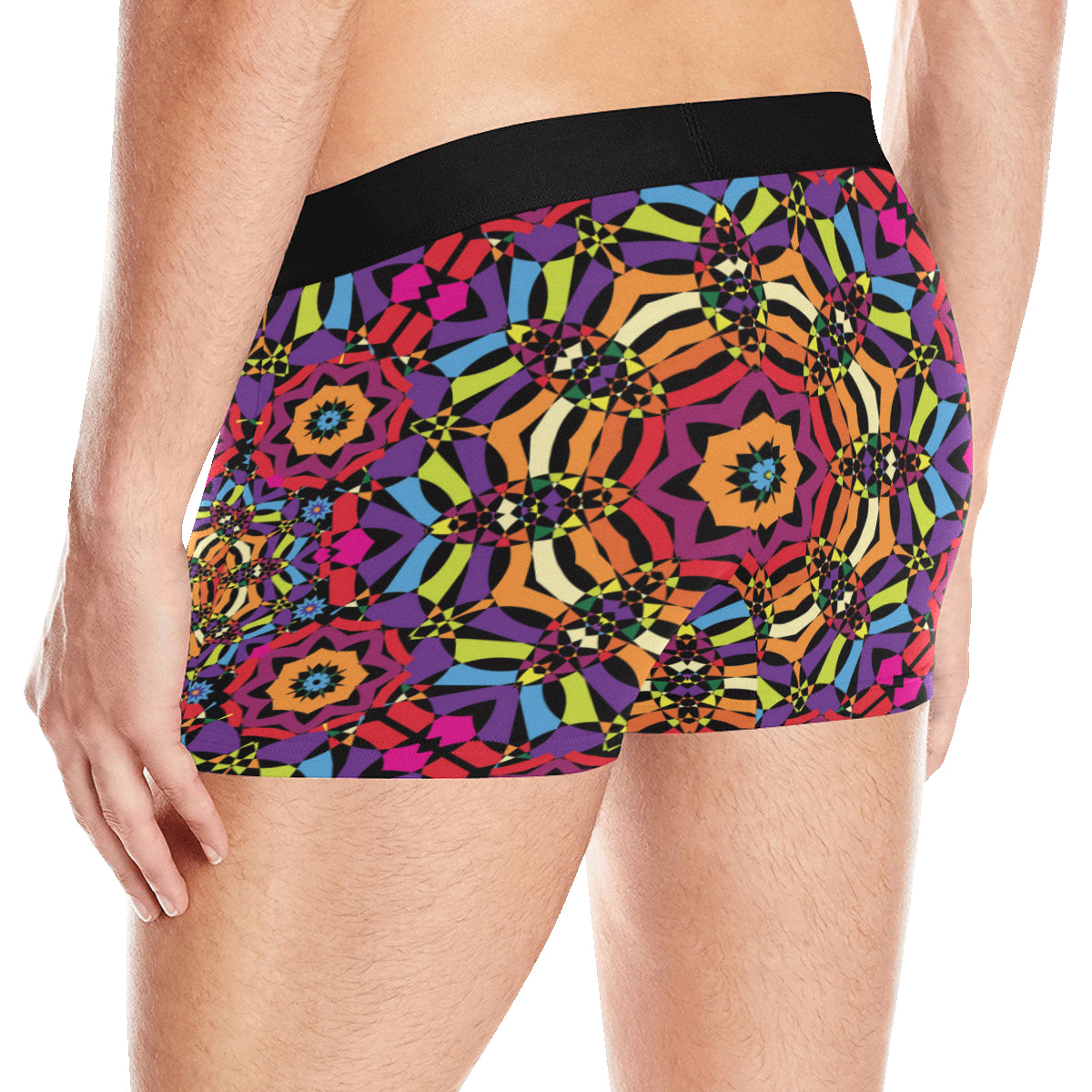 Kaleidoscope Pattern Print Design 01 Men's Boxer Briefs