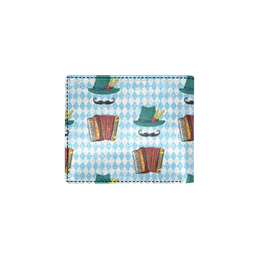 Accordion Mustache Pattern Print Design 01 Men's ID Card Wallet