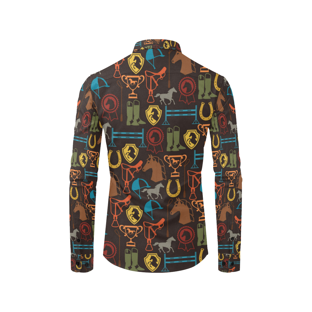 Equestrian Equipment Horse Colorful Men's Long Sleeve Shirt