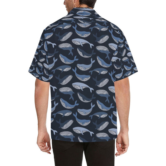 Whale Print Design LKS301 Men's Hawaiian Shirt