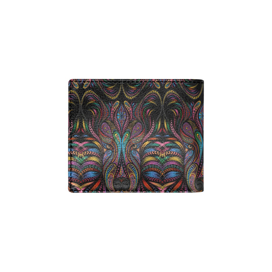 Colorful Art Wolf Men's ID Card Wallet