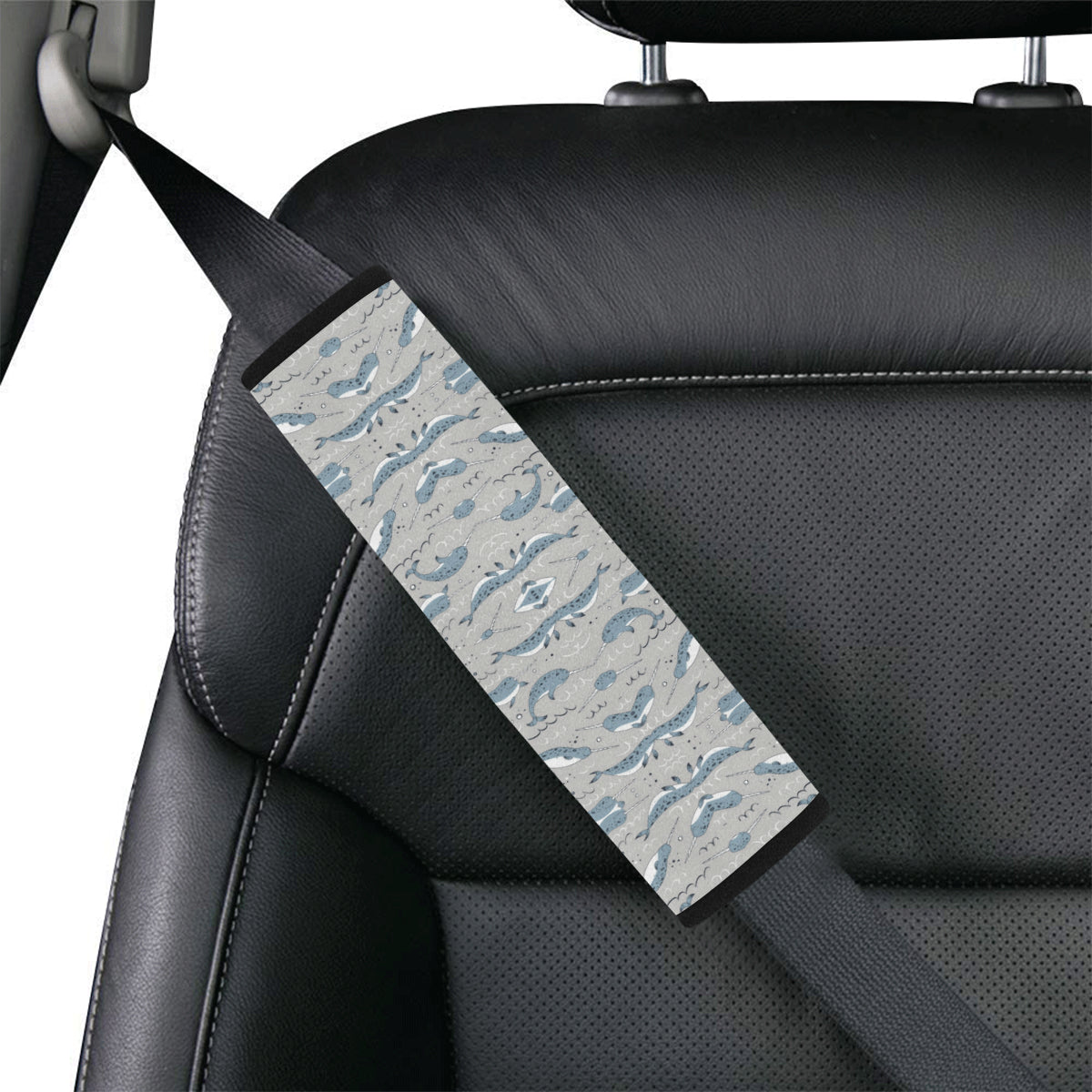 Narwhal Pattern Print Car Seat Belt Cover