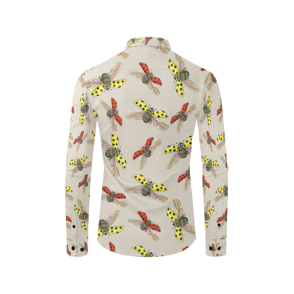 Ladybug Pattern Print Design 04 Men's Long Sleeve Shirt