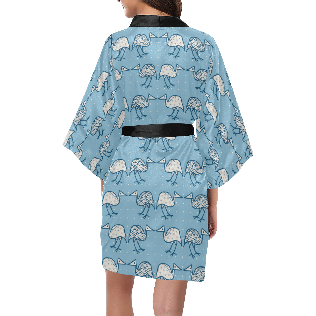 Emu Pattern Print Design 01 Women's Short Kimono