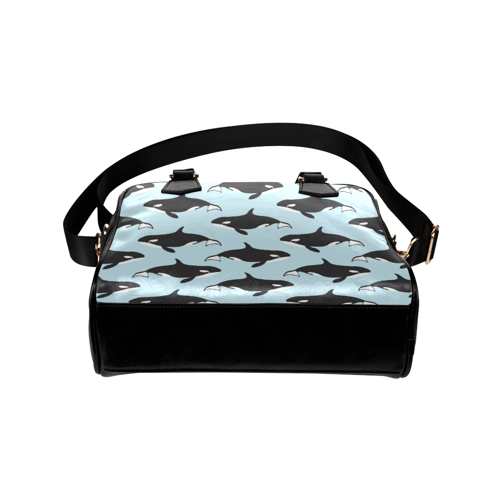 Killer Whale Pattern Print Design 01 Shoulder Handbag