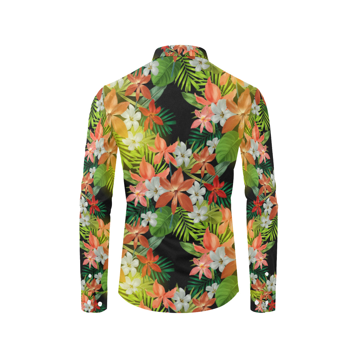Amaryllis Pattern Print Design AL07 Men's Long Sleeve Shirt