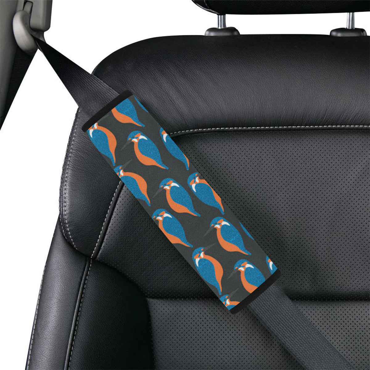 Kingfisher Pattern Print Design 03 Car Seat Belt Cover