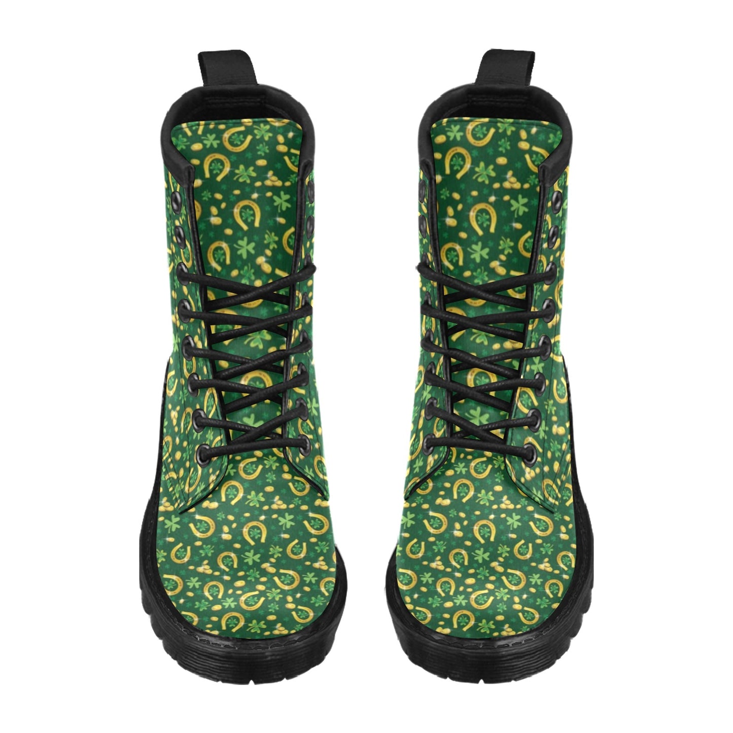 Shamrock Horse Shoes Saint Patrick's Day Print Design LKS307 Women's Boots