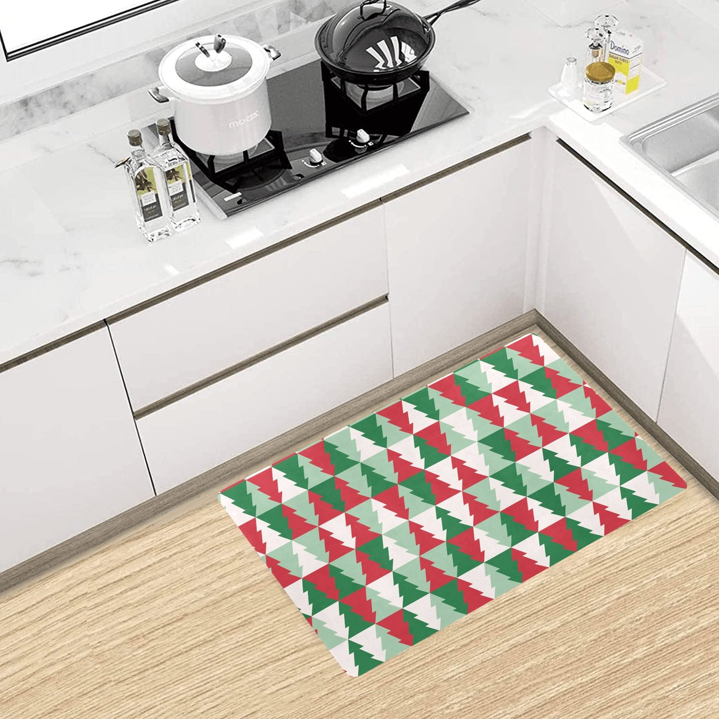 Christmas Tree Pattern Print Design 01 Kitchen Mat