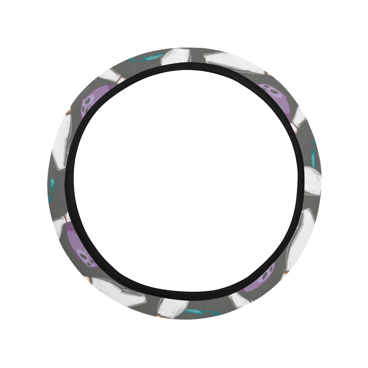 Bowling Pattern Print Design 03 Steering Wheel Cover with Elastic Edge