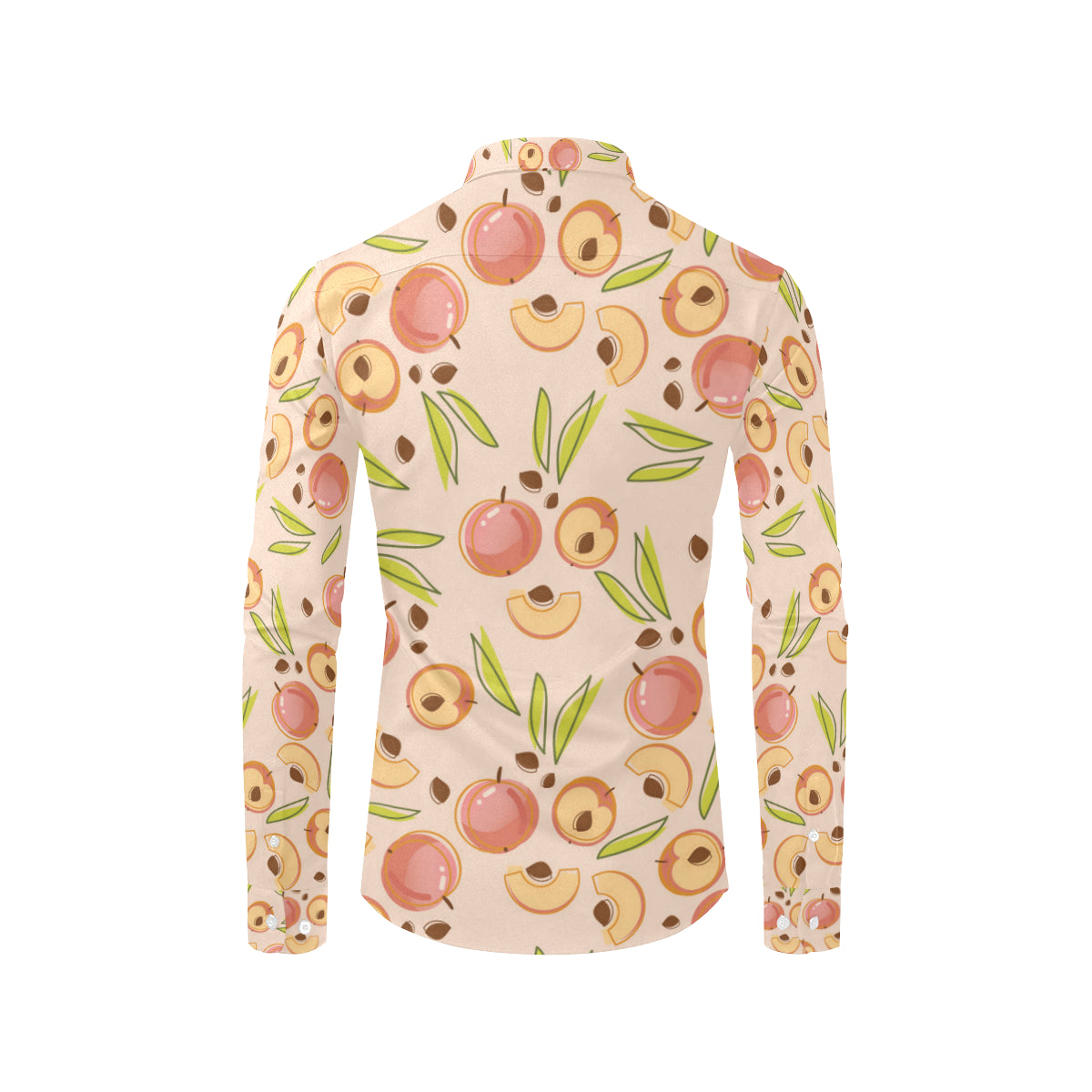 Peach Pattern Print Design A01 Men's Long Sleeve Shirt