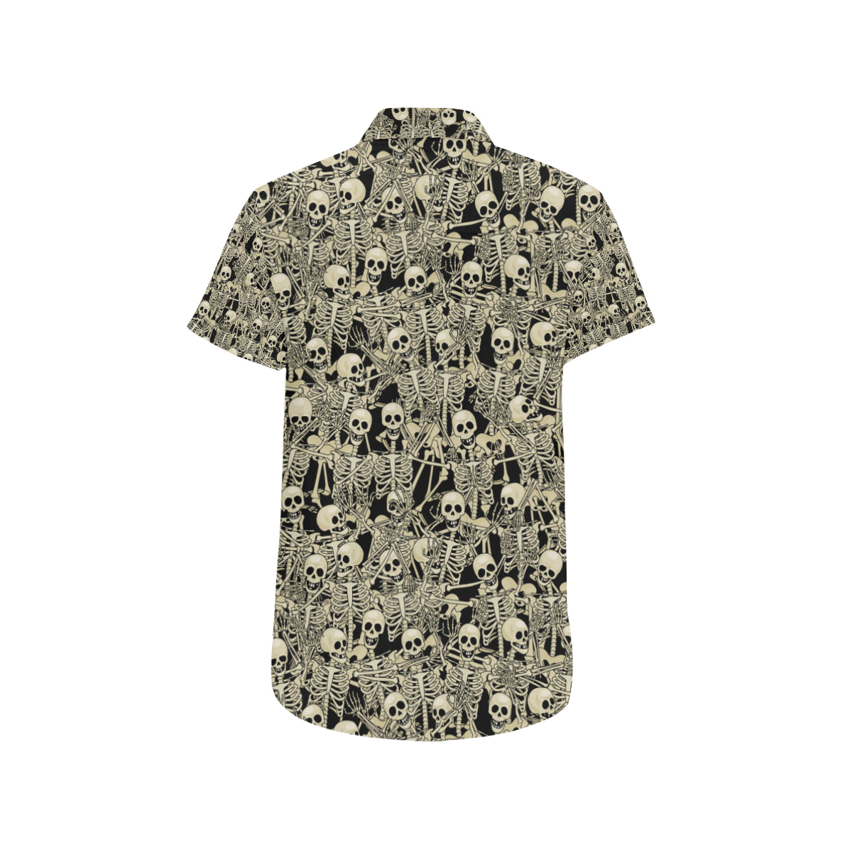 Skeleton Design Print Men's Short Sleeve Button Up Shirt