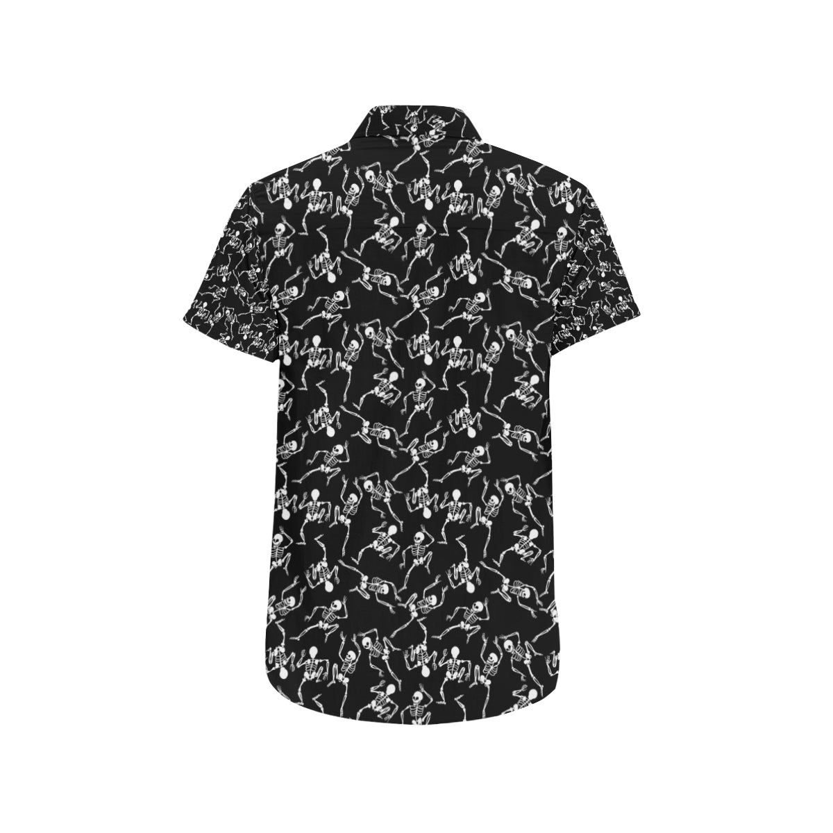 Skeleton Style Print Men's Short Sleeve Button Up Shirt