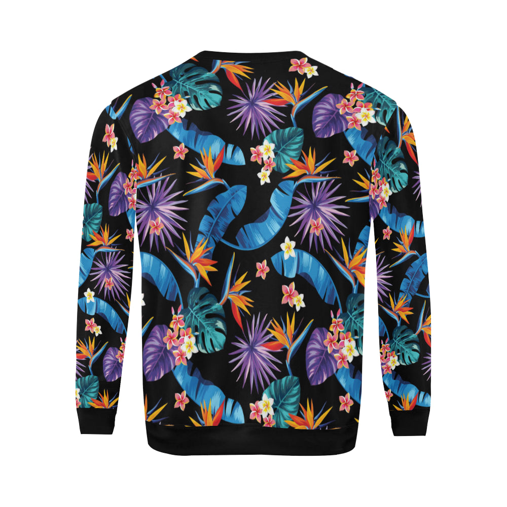 Tropical Flower Pattern Print Design TF018 Men Long Sleeve Sweatshirt