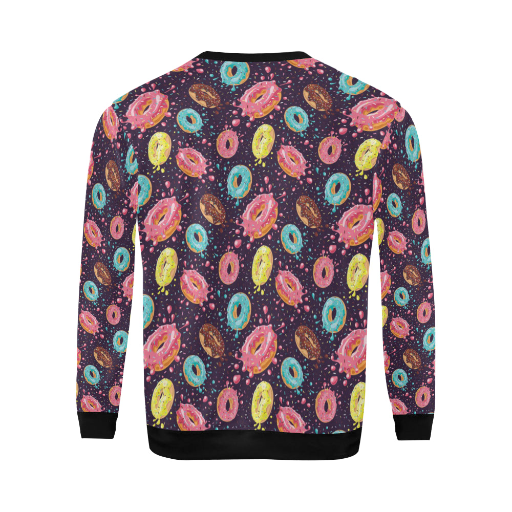 Donut Pattern Print Design DN03 Men Long Sleeve Sweatshirt