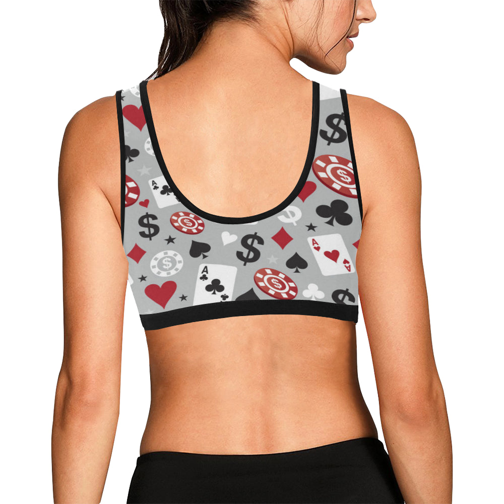 Casino Pattern Print Design 01 Sports Bra