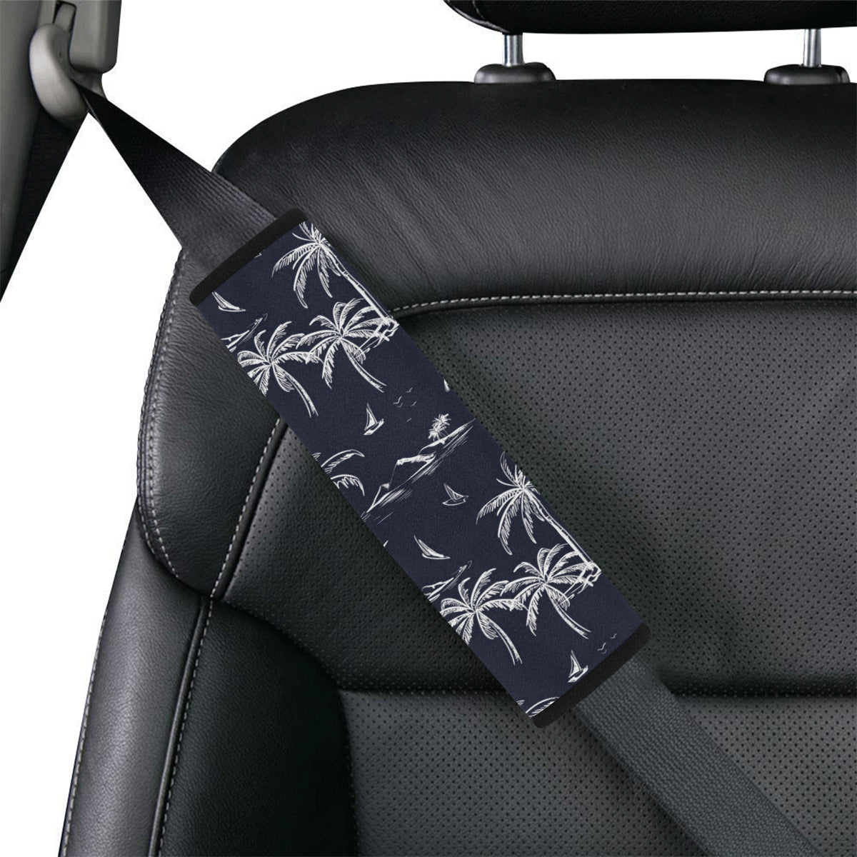 Pacific island Pattern Print Design A02 Car Seat Belt Cover