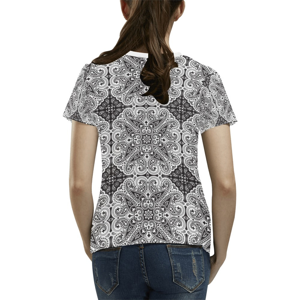 Bandana Print Design LKS309 Women's T-shirt